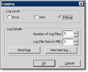 Log error level.