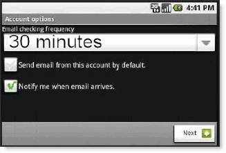 Account options.